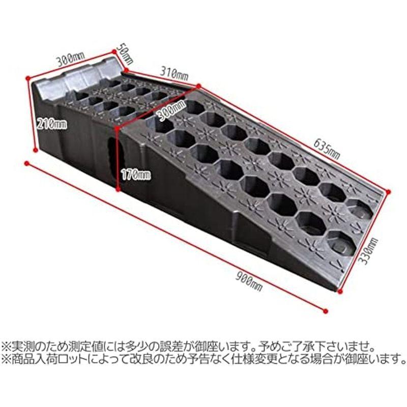 カースロープ　2台セット　強化樹脂製　耐荷重6500kg　ジャッキサポート　(2台使用）　オイル交換　カーランプ　バス・トラック対応