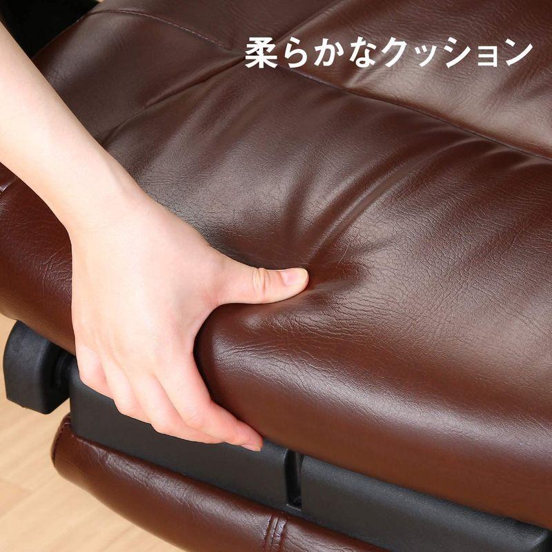 SALE30%OFF オフィス家具 不二貿易 オフィスチェア デスクチェア 幅69.5×奥行63×高さ105~113cm ブラウン オットマン付き 無段階リクライニ