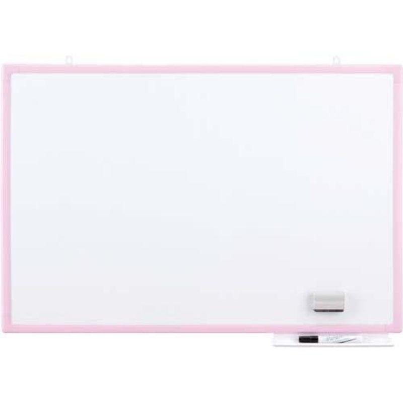 トップゲーム・アニメ 予定表 ピンク樹脂枠 壁掛けホワイトボード 日学 パリューシリーズ 900×600mm RCP-13P