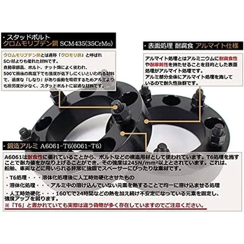 車用ホイールスペーサー ハブあり (黒) ホイールスペーサー LS460/LS600 ワイドトレッドスペーサー 2枚組 PCD変換 5H120→5H114.3 25mm｜tvilbidvirk3｜03