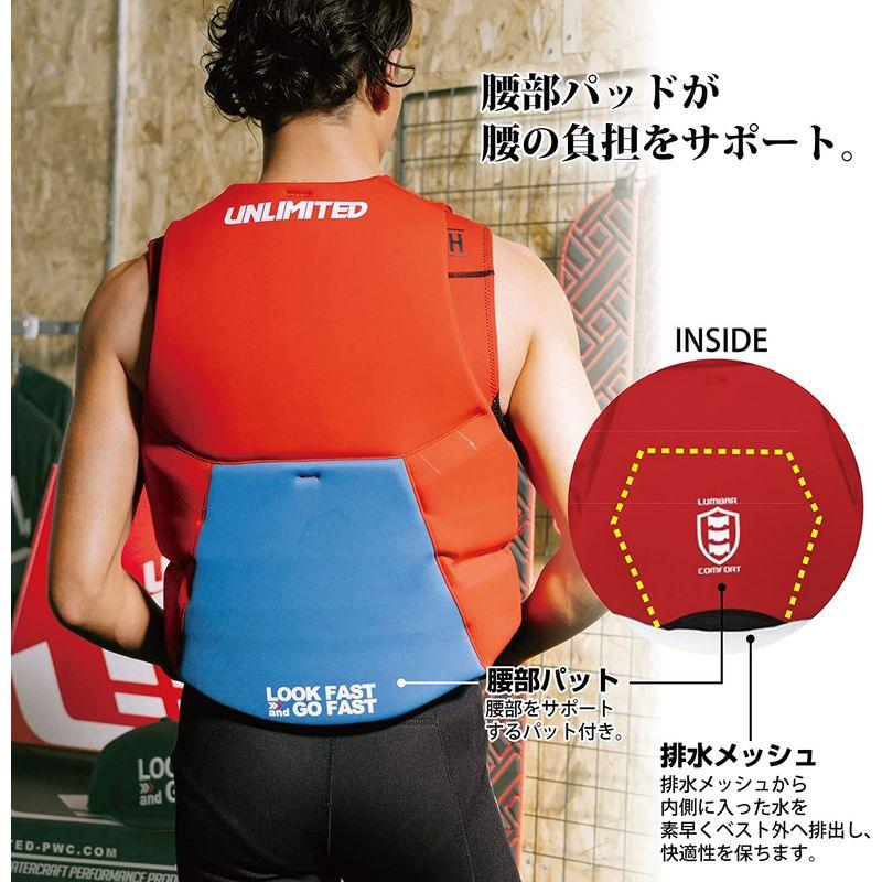 中古品 UNLIMITED ライフジャケット 水上バイク ジェットスキー ライフベスト ネオプレン ウェット素材 小型船舶特殊 メンズ JCI予備検 【1904323528】(11977円)
