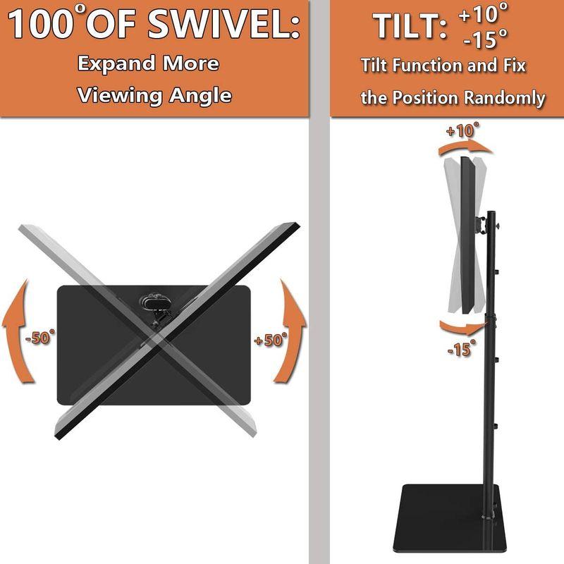 TVマウントスタンド 普遍的なTVの台紙が付いている100度の回転の高さの調節可能なそして19から42インチLCDのための傾き機能、LED OLED TVが付いて｜tvilbidvirk3｜06