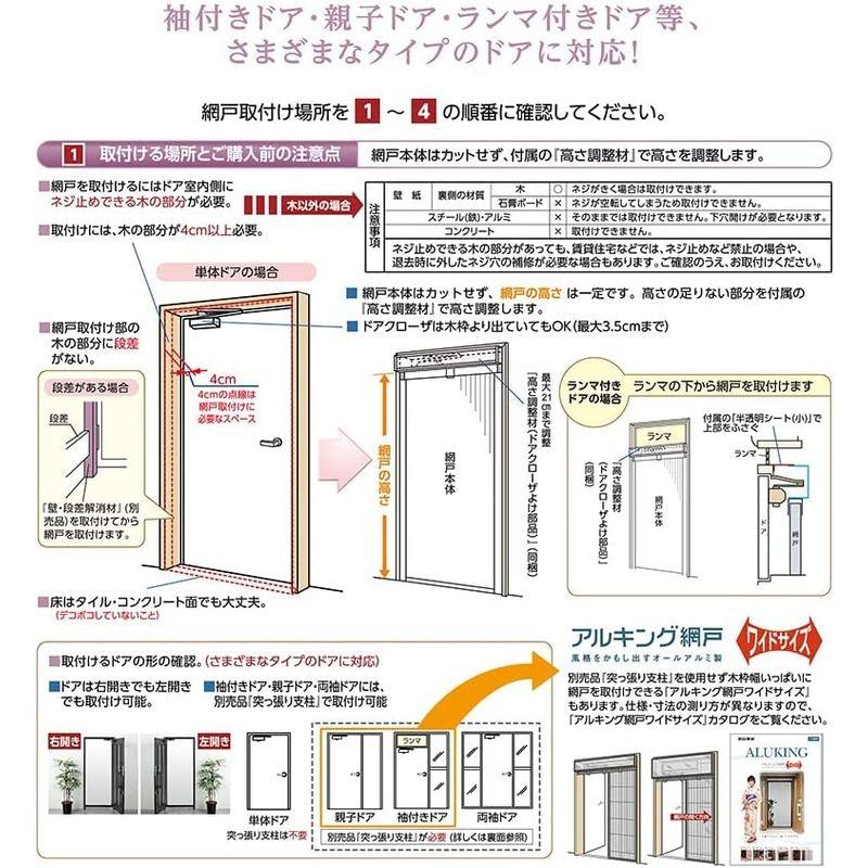 川口技研　ドア用網戸　アルキング網戸　AK-17