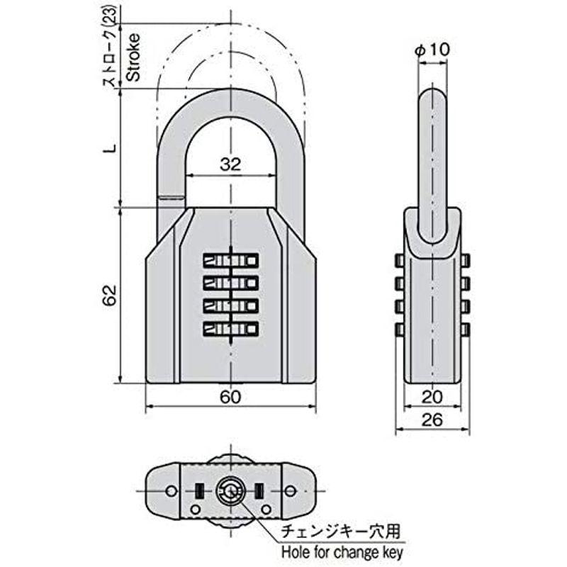 タキゲン　ステンレスダイヤル南京錠　C-1556-60