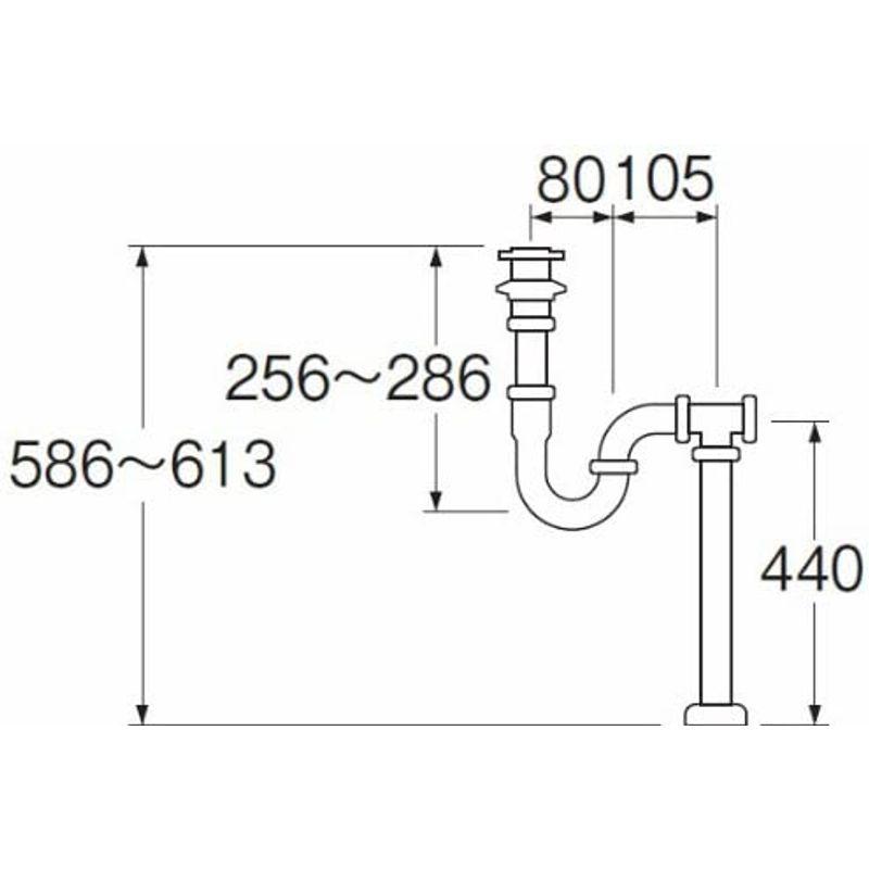 SANEI　洗面用S・P兼用トラップ　パイプ径38mm　H7010-38