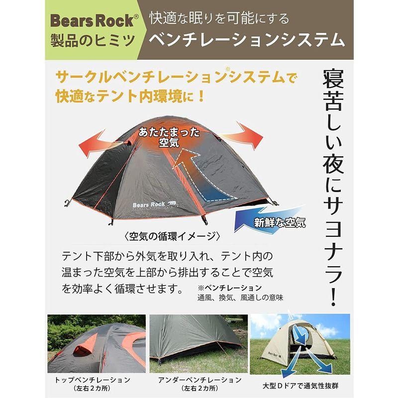 ホワイトベージ Bears Rock ベアーズロック ハヤブサテントタープセット 4人用 ドームテントTMSQT-401フライシート 防水 (ホワイトベージ｜tvilbidvirk3｜06