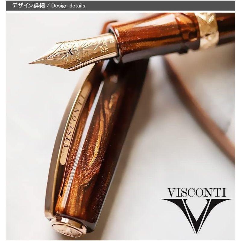 ペン ゴールデン ブラックGT ビスコンティ VISCONTI 万年筆 メディチ 18K 吸入式 極細字EF｜tvilbidvirk3｜07