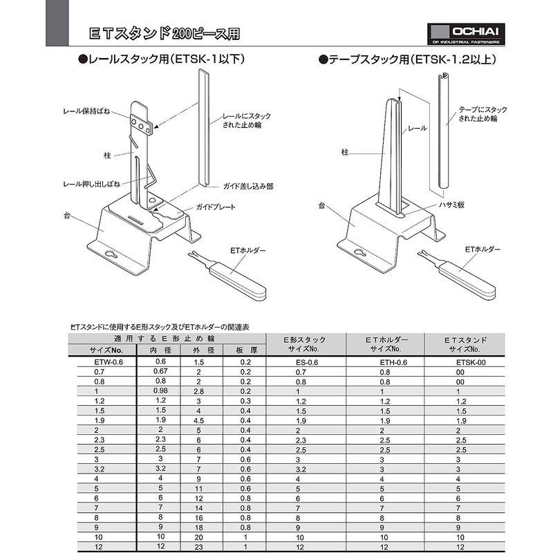 オチアイ　E形止め輪(Eリング)用　ETスタンド　ETSK-6