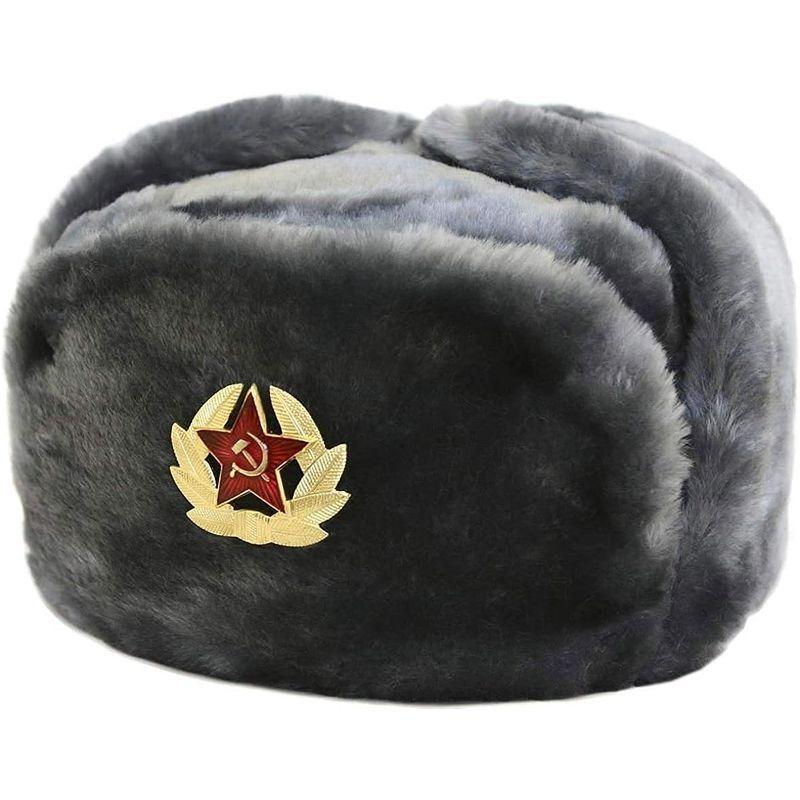 メンズキャップ 帽子 Lサイズ ロシア製 ソビエト軍 空軍 ファー ミリタリー ウシャンカ *GR*｜tvilbidvirk3｜05