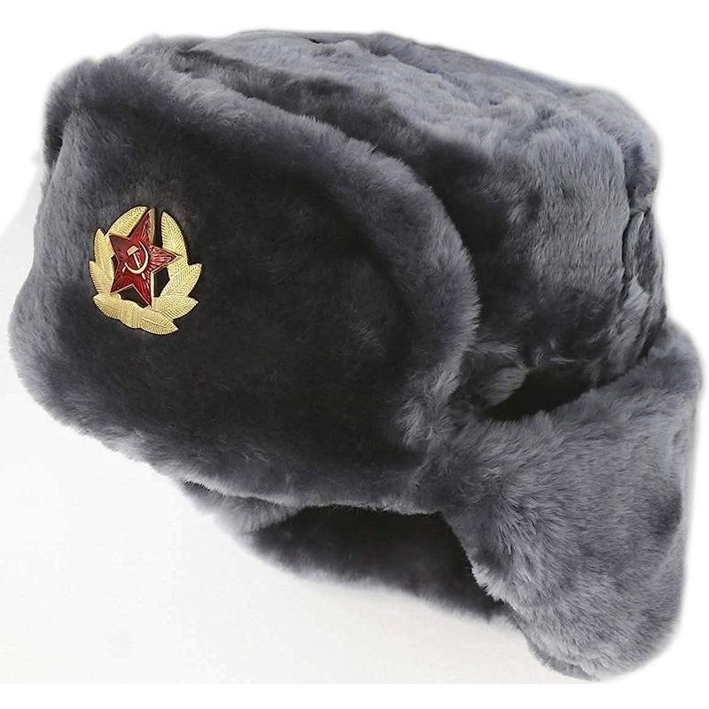 メンズキャップ 帽子 Lサイズ ロシア製 ソビエト軍 空軍 ファー ミリタリー ウシャンカ *GR*｜tvilbidvirk3｜06