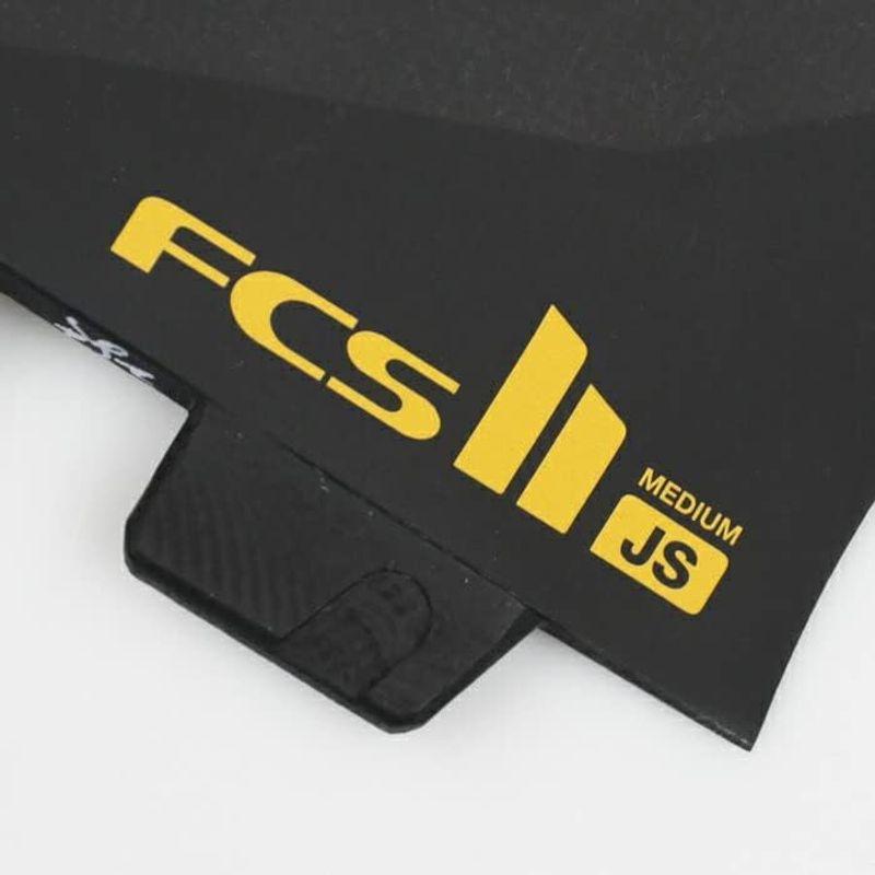 キャンペーン特価 FCS2 ショートボード用フィン JS - PCC ３フィン（ブラック/イエローライン） (LARGE（75-90kg）)