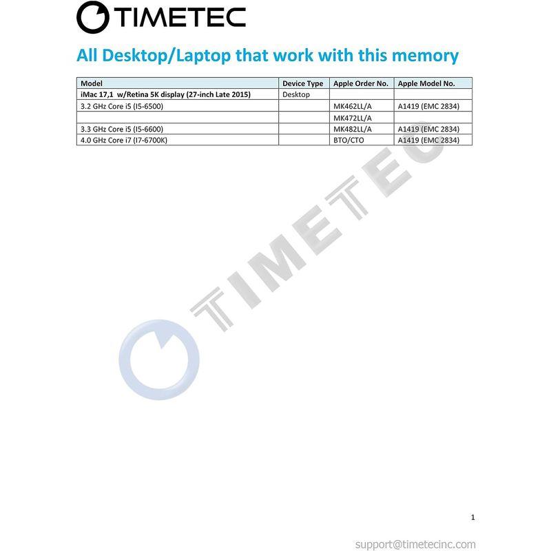 Timetec 16GB キット (2x8GB) Apple Late 2015 iMac (27インチ Retina 5Kディスプレイ付き｜tvilbidvirk3｜02
