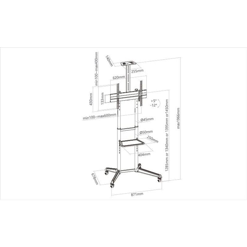 DMM.make DISPLAY/TVスタンド テレビスタンド 43-65インチ VESA対応 木目4脚 DKS-LS4L ブラウン｜tvilbidvirk3｜08