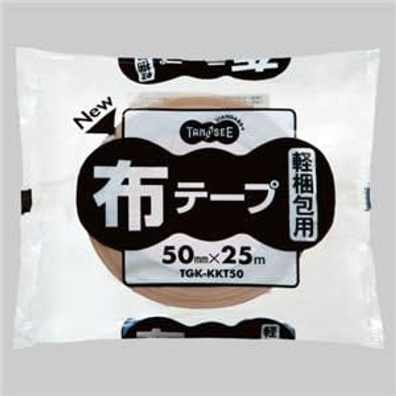 （まとめ）　TANOSEE　布テープ　軽梱包用　50mm×25m　1巻　〔×30セット〕