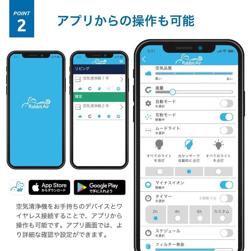 ラビットエアー MinusA2空気清浄機 Rabbit Air SPA-780NJ ホワイト (ペットカスタマイズフィルター)｜tvilbidvirk3｜03