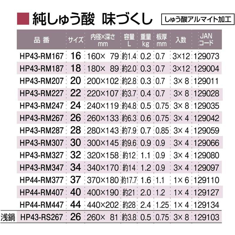 キッチン用品 北陸アルミ 両手鍋 44cm ガス火専用 軽量 純しゅう