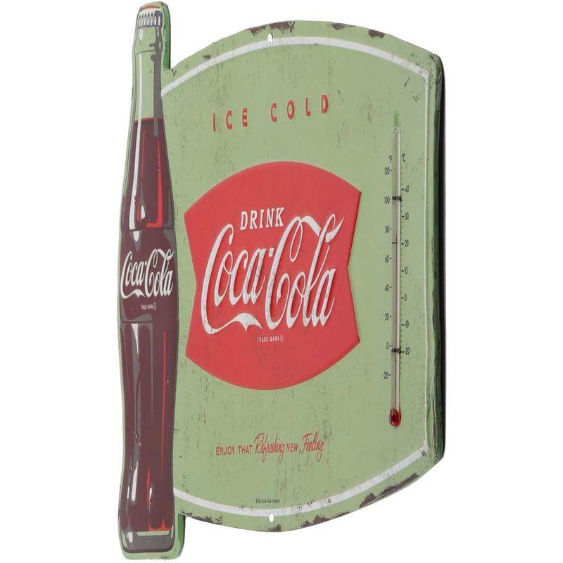 サーモメーター付き ダイカットメタルサイン 「Coca-Cola」（コカコーラ） 温度計ブリキ看板アメリカン雑貨｜tvilbidvirk3｜02