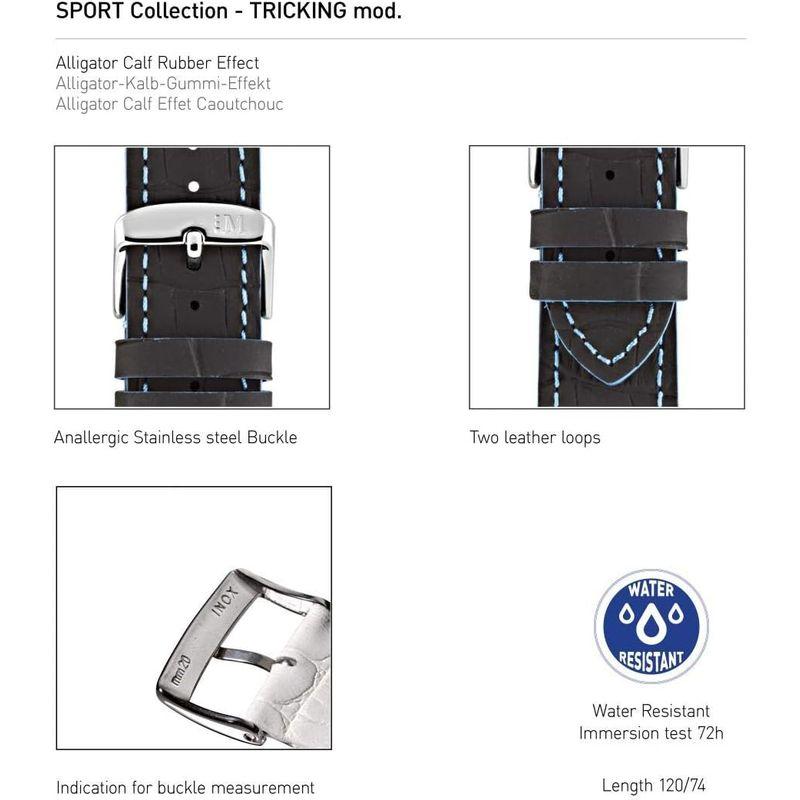 MORELLATOモレラート ラバーカーフ 時計ベルト 生活防水 TRICKING トリッキング 22mm ブラックブルー 交換用工具付き｜tvilbidvirk3｜03