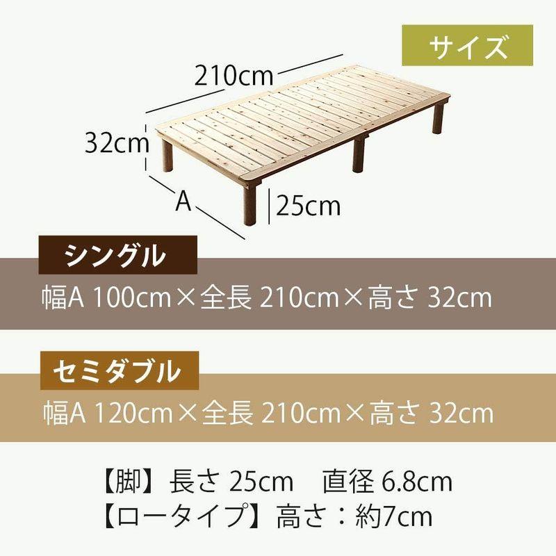 格安店 こうひん 日本製 ひのきすのこベッド『マレ ロング』 シングルサイズ 全長210cm・幅100cm・高さ32cm国産天然ひのき使用・簡単組立