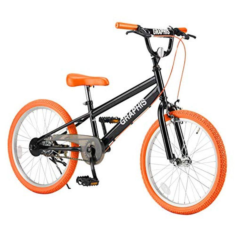 GRAPHIS (グラフィス) GR-B20 子供用自転車 BMX タイプ 20インチ 6色 ブラックオレンジ