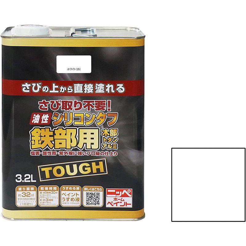 ニッペ 高耐久シリコン樹脂塗料 油性シリコンタフ ホワイト(白) 3.2L