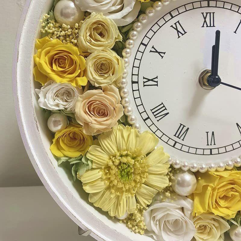 正規品になります プリザーブドフラワー 花時計 ラウンド 置き時計