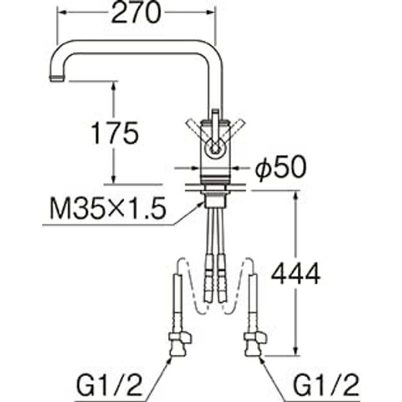 混合栓　K87410JV-MDP-13三栄［SANEI］シングルワンホール混合栓