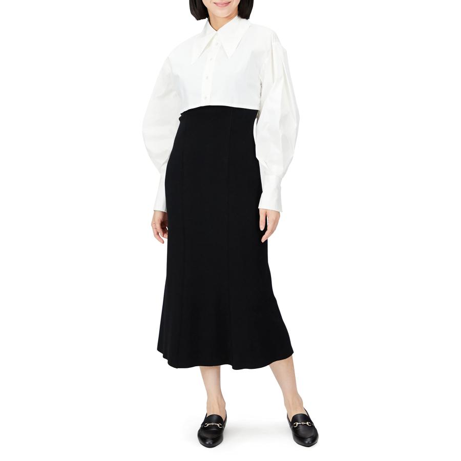 スナイデル Sustainaクロップシャツレイヤードニットワンピ SWNO225046  