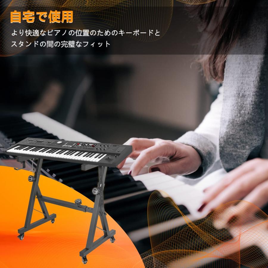 キーボードピアノスタンド スイベルキャスター付き 調節可能 高 キーボードピアノスタンド スイベルキャスター付き 調節可能 高