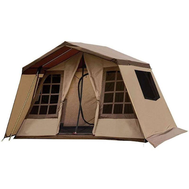 DOGBOO ロッジ型テント ロッジシェルター 屋型テントアウトドア キャンプ テント ロッジタイプ キャンプテント 4シーズン (ブラウン｜tvilbidvirk5｜04