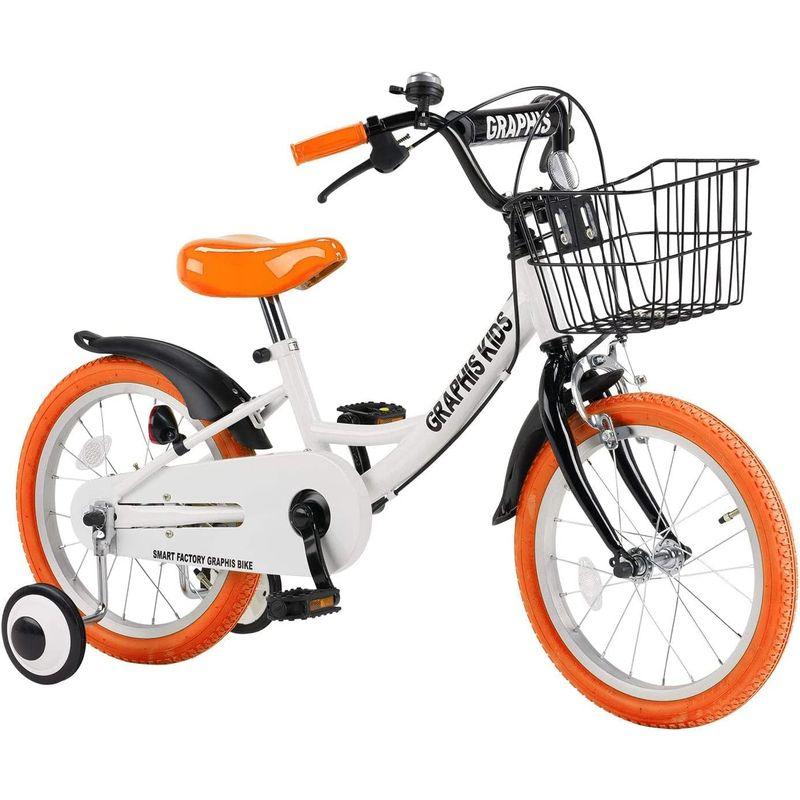 GRAPHIS(グラフィス) 補助輪付き子供用自転車 GR-16 14インチ/ホワイトオレンジ｜tvilbidvirk5｜07