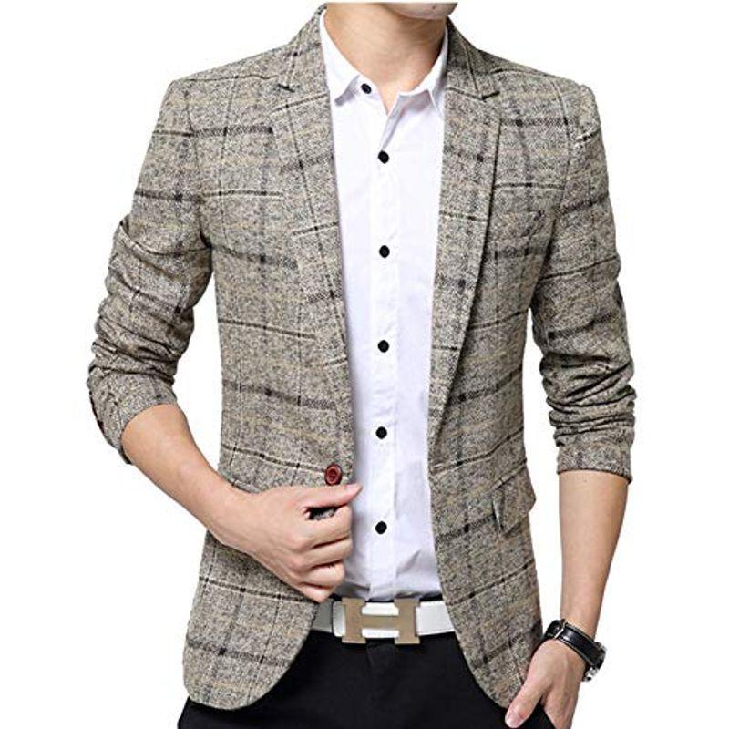 男女兼用 カジュアルウェア Odfmce ジャケット メンズ 秋冬 スーツ テーラードジャケット ビジネス カジュアル 紳士 スリム おおきいサイズ カーキ Xl Hanagrocare Com