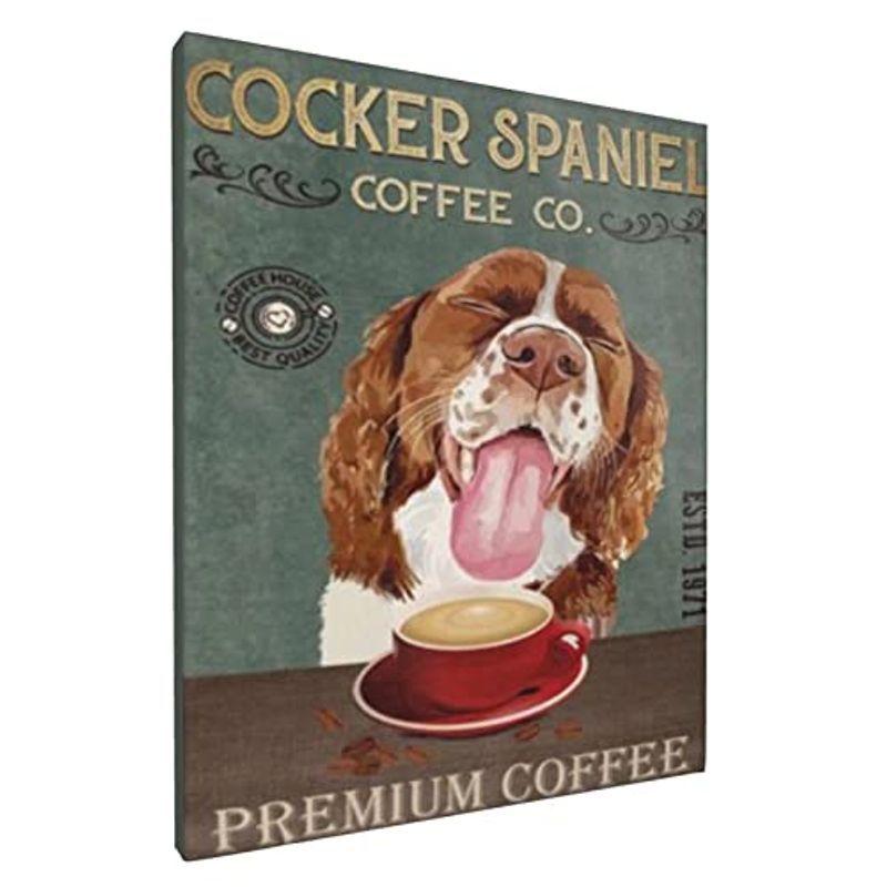 ５５ 以上節約 絵画 アートポスター モダン アートパネル コーヒー レトロ アート 犬 油絵 動物 インテリア 飾り絵 壁飾り 玄関 部屋飾り おしゃれ ポスター Www Saudiajal Com