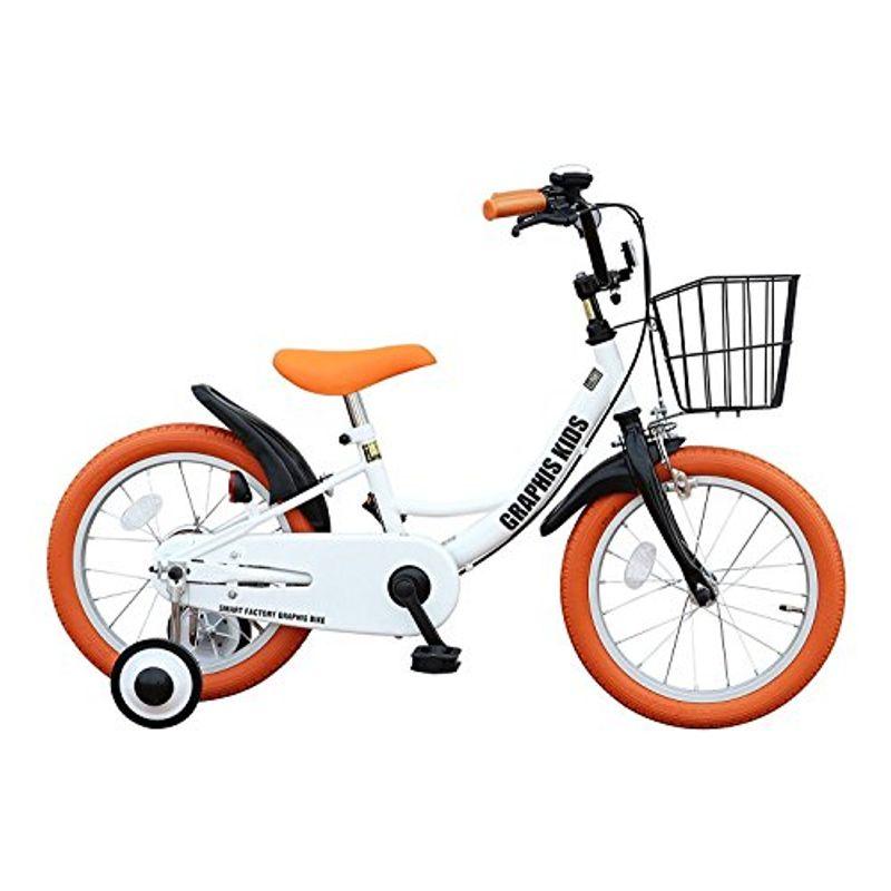 GRAPHIS(グラフィス) 補助輪付き子供用自転車 GR-16 14インチ/ホワイトオレンジ