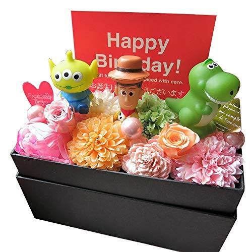 誕生日プレゼント 友人 友人 友達 トイストーリーキャラクター3個入り 花束風 友達 フラワーギフト 箱を開けてサプライズ 横長ボックス プリザーブドフラワー入り Tvil Bid Virk A B08kj3vt 2426 横長ボックス