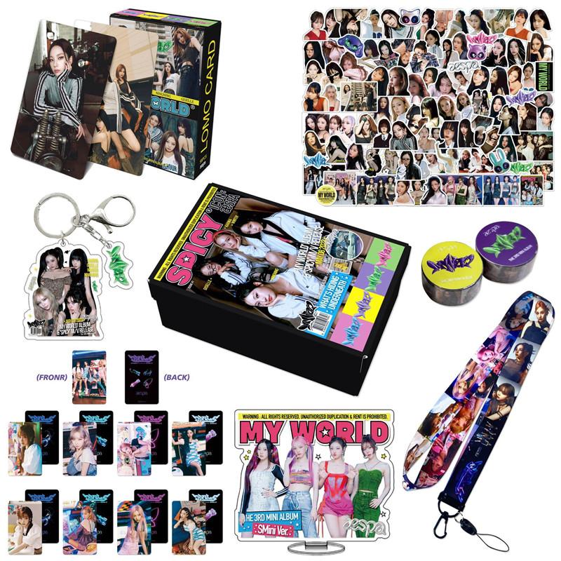 AESPAグッズ ギフトボックス フォトカード MY WORLD テープ セット トレカ エスパ 写真 aespa フォトカード K-POP 韓国  アイドル キーリング ストラップ : aespa20 : TWAST - 通販 - Yahoo!ショッピング