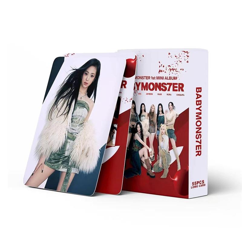 BABYMONSTERグッズ フォトカード 55枚 セット トレカ BABYMONS7ER 写真 全員 フォト K-POP 韓国 ベイビーモンスター 応援 小物 LOMOカード SHEESH｜twast｜14