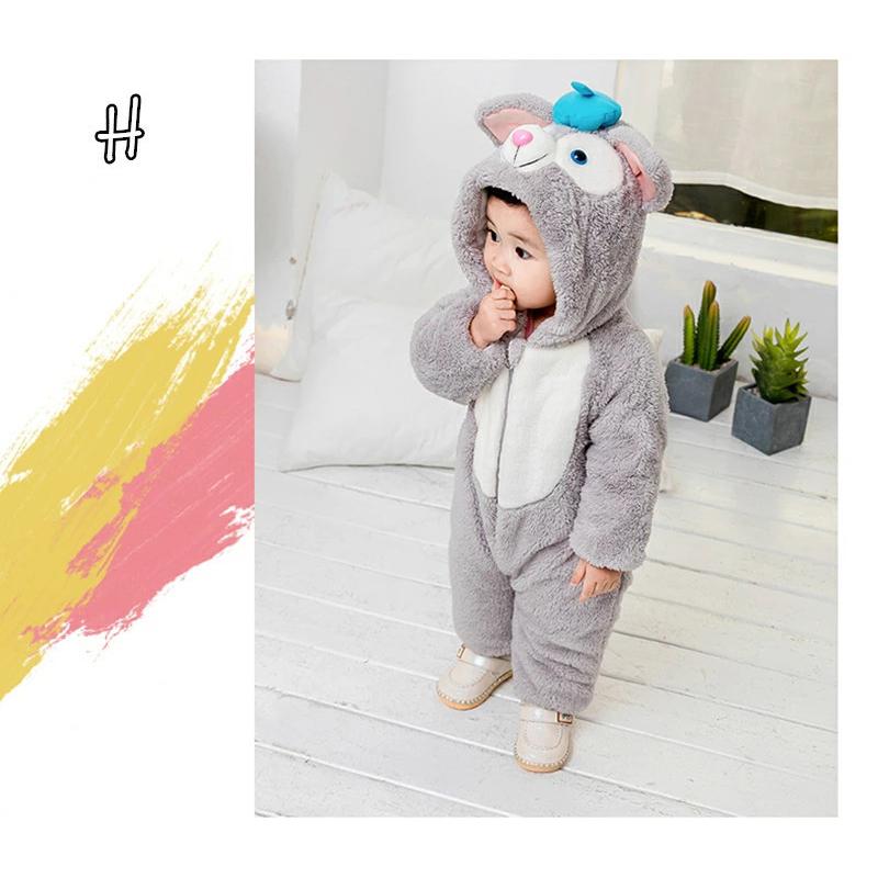 短納期 ロンパース 子供服 秋冬 着ぐるみ 73-120 ベビー服 出産祝い カバーオール 赤ちゃん 着ぐるみ 新生児服 防寒着 フードニット オールインワン お出掛け |  | 08