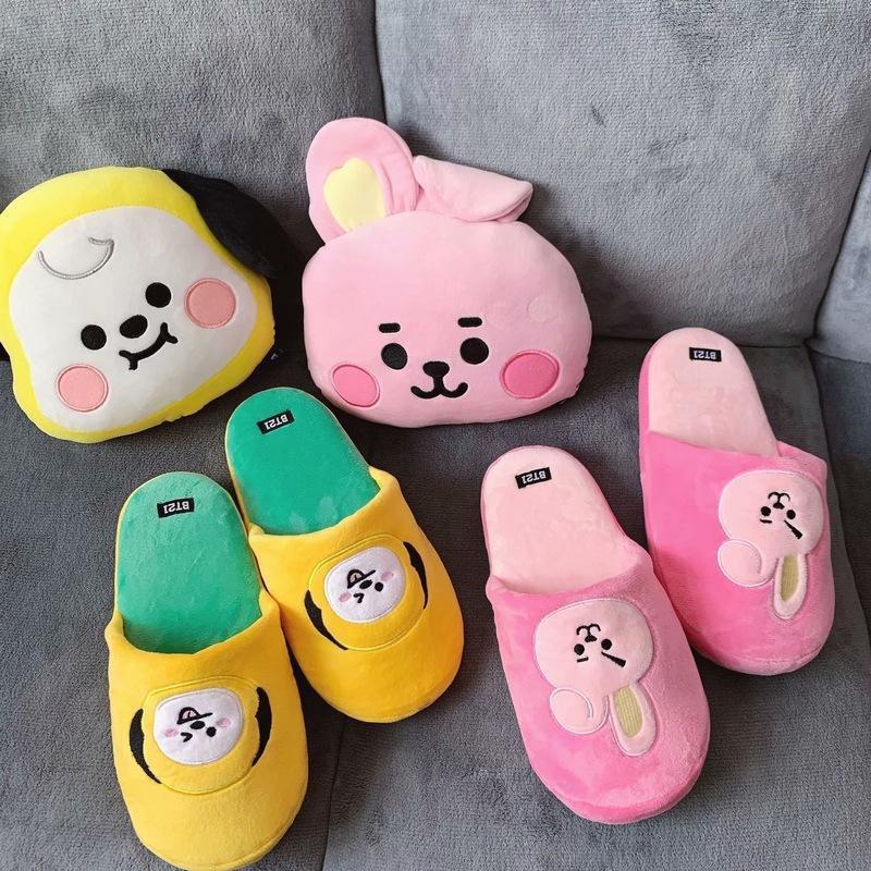 BTSグッズ スリッパ 室内履き 冬用 ルームシューズ 暖かい 可愛い
