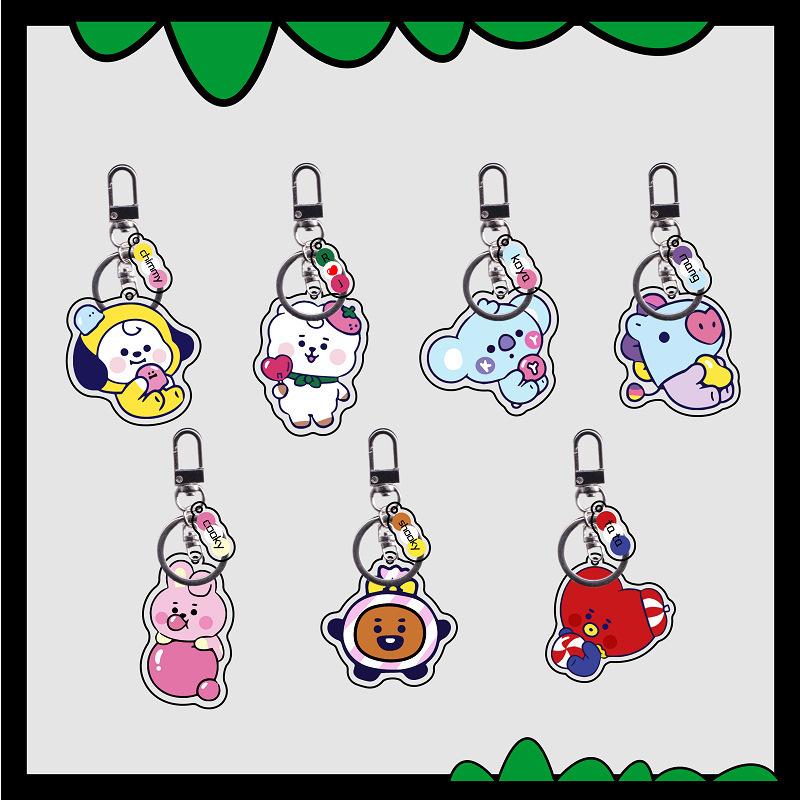 送料無料 BT21 防弾少年団 BTS バンタン キーリング プラスチック