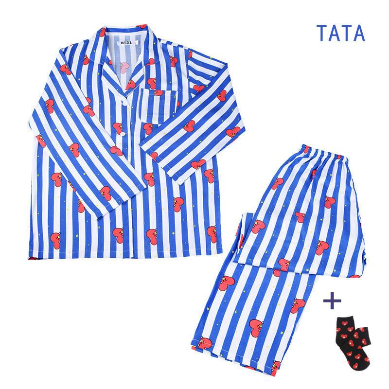 BT21 TATA パジャマ ルームウェア BTS 送料無料 BTSグッズ パジャマ ルームウェア 長袖長ズボン 韓国