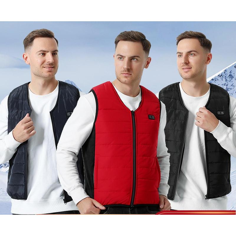 電熱ベスト 電熱服 12箇ヒーター付きベスト 防寒ウェア ヒーター内蔵 