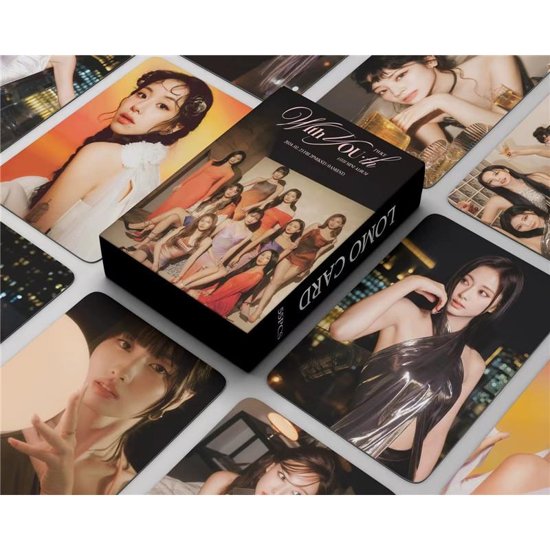 TWICEグッズ フォト カード 55枚 セット トレカ トゥワイス WITH YOU-TH 写真 全員 3タイプ フォトカード K-POP 韓国 アイドル 応援 小物 LOMOカード | 