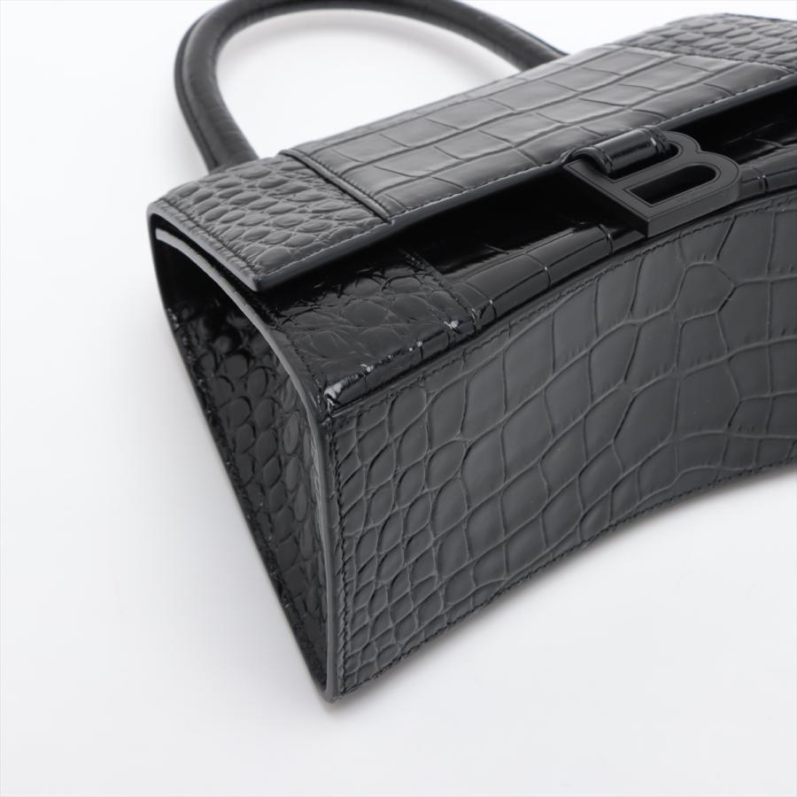 BALENCIAGA バレンシアガ アワーグラス ミディアム 2WAYバッグ ショルダーバッグ ハンドバッグ ブラック レザー 型押しクロコ ブラック金具 Balenciaga アワーグラス ハンドバッグ | ブラック | FARFETCH JP