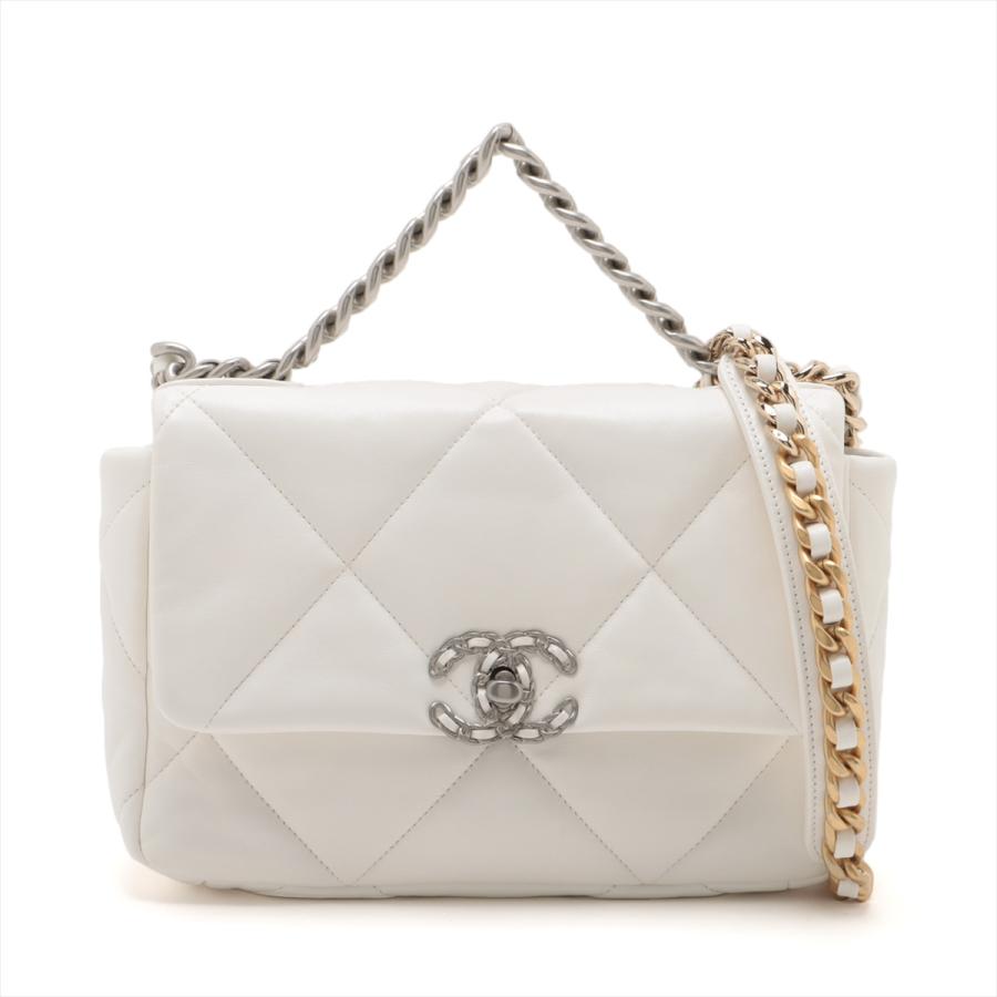 CHANEL 19 フラップバッグ ランダムシリアル　ラムスキン CHANEL シャネル 19 ラムスキン ランダム番 ゴールド×シルバー金具