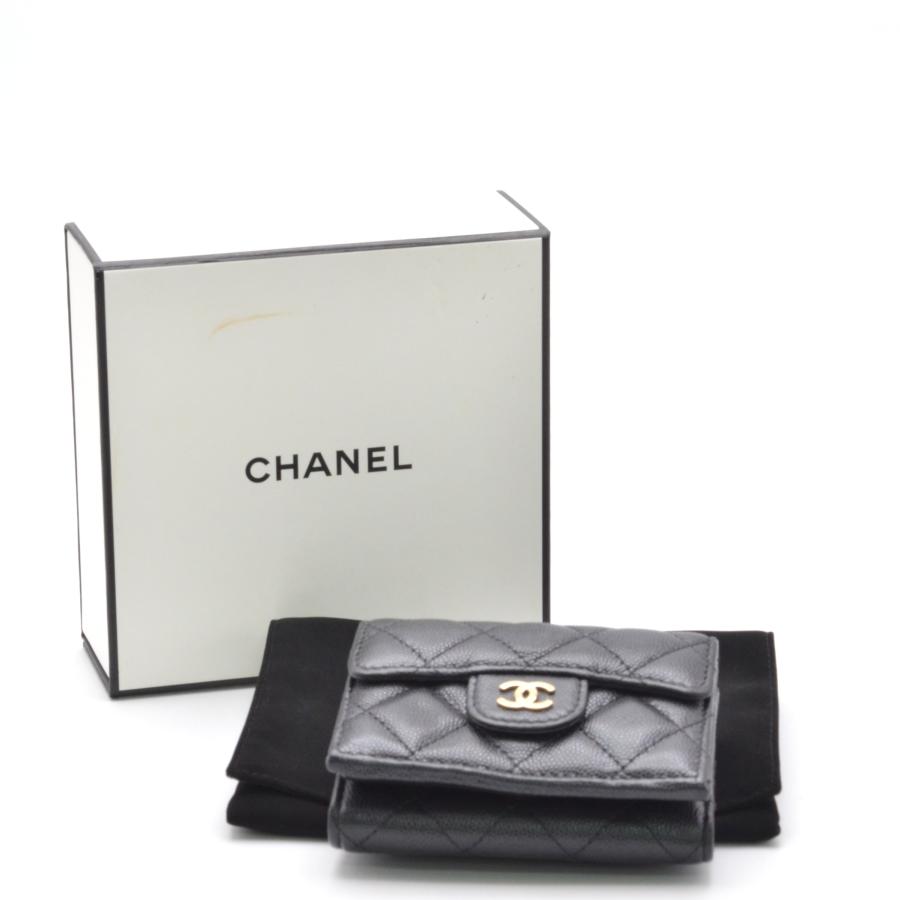 CHANEL シャネル マトラッセ 三つ折り財布 キャビアスキン ココマーク CHANEL シャネル マトラッセ 三つ折り財布 クラシック ココ