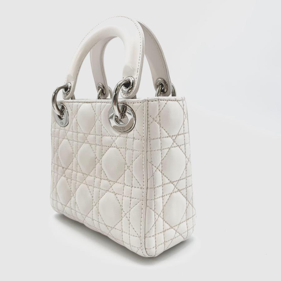 鑑定済 Dior ディオール レディディオール ミニカナージュ 2WAYバッグ Dior ディオール カナージュ レディディオール 2WAYハンドバッグ