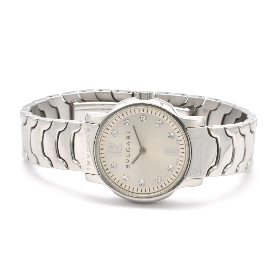 ブルガリ BVLGARI 腕時計 ソロテンポ ST29S 10ポイント ダイヤインデックス サンレイ シルバー文字盤 SS クオーツアナログ 【中古】 BVLGARI - ブルガリ BVLGARI 腕時計 ソロテンポ ST29S 10ポイント