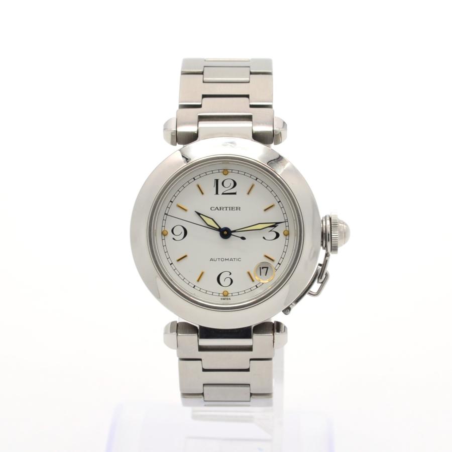CARTIER カルティエ パシャC W31015M7 ビッグデイト SS AT/自動巻 白 