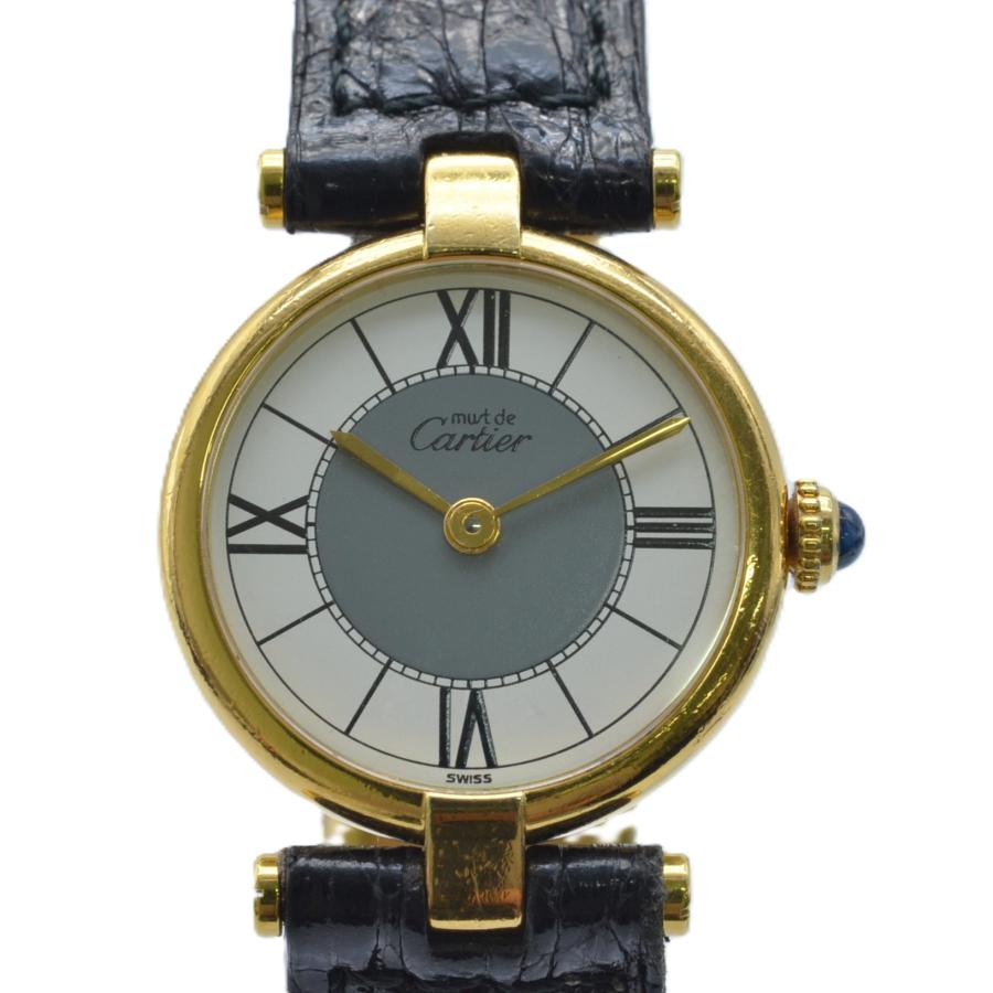 CARTIER カルティエ マストヴァンドーム ヴェルメイユ GP/革 クォーツ